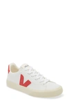 Veja V-10 Lace Up Sneakers In White Pekin