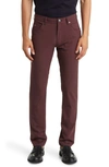 Emporio Armani Tech Stretch 5-pocket Pants In Burgundy