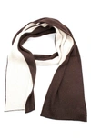 Portolano Two-tone Rib Scarf In Esprsso/ Oatmeal