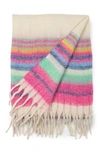 Urban Outfitters Skye Stripe Blanket In Ivory