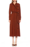 ALEXIA ADMOR HALIMA LONG SLEEVE MAXI SHIRTDRESS