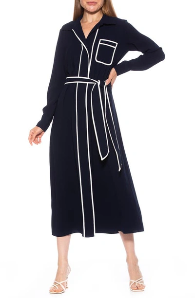 ALEXIA ADMOR ALEXIA ADMOR HALIMA LONG SLEEVE MAXI SHIRTDRESS