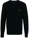 FRED PERRY FRED PERRY LOGO COTTON CREWNECK JUMPER