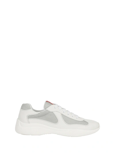 Prada New American's Cup Sneaker In Bianco+argento