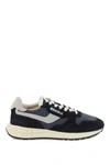 Autry Reelwind Low Suede And Shell Sneakers In Black