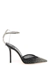 Jimmy Choo Saeda 100mm Crystal-embellished Sandals