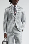THOM BROWNE UNCONSTRUCTED FIT FRAY EDGE PLAID SPORT COAT