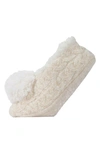 Memoi Cable Chenille Slipper Socks In Ivory