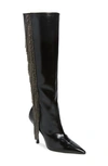 Stuart Weitzman Crystal Fringe Boot In Black