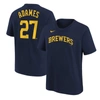 NIKE YOUTH NIKE WILLY ADAMES NAVY MILWAUKEE BREWERS PLAYER NAME & NUMBER T-SHIRT