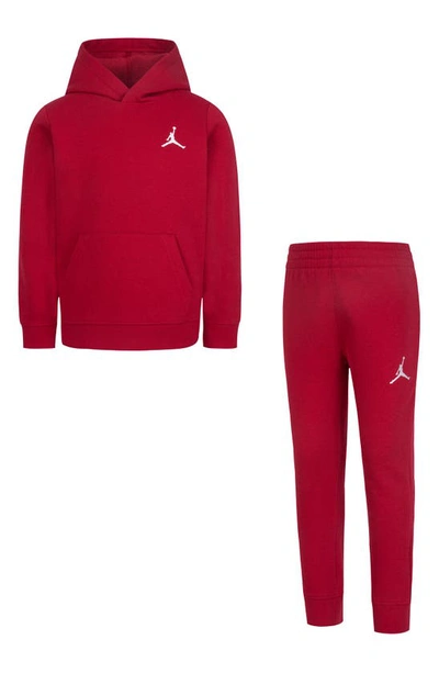 Jordan Mj Essentials Fleece Pullover Set Little Kids 2-piece Hoodie Set In Red