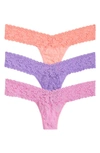 Hanky Panky V Day 3 Pack Low Rise Thongs In Ivory