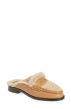 Paige Emmett Genuine Shearling Lined Loafer Mule In Cognac