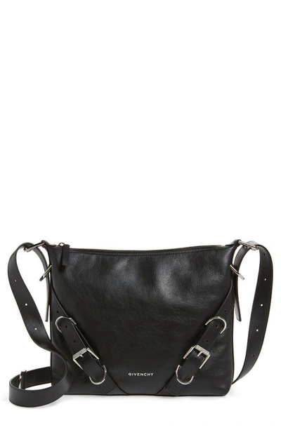 Givenchy Voyou Leather Crossbody Bag In Black