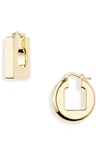 Jacquemus Round Square Earrings In Light Gold