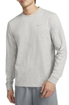 Nike Men's Primary Dri-fit Long-sleeve Versatile Top In Dark Grey Heather/ Heather