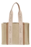 Chloé Medium Woody Tote Bag In Blanc