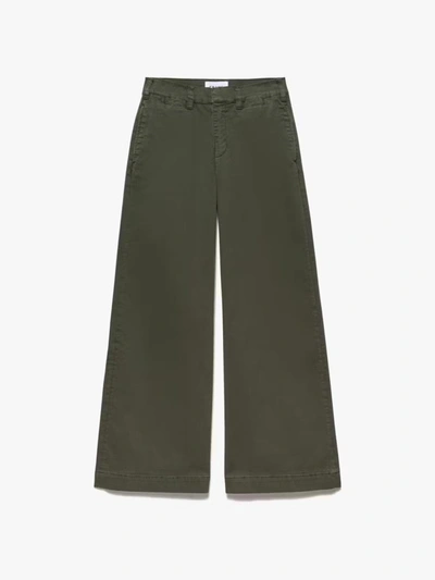 Frame Pixie Washed Fatigue Wide Leg Tomboy Jean In Green