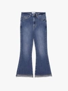 FRAME FRAME LE CROP FLARE RAW STAGGER JEANS