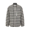 WOOYOUNGMI PLAID LEATHER PATCH JACKET