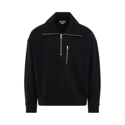 Wooyoungmi Black Half-zip Sweatshirt In Black 715b