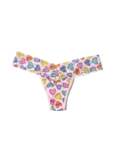 Hanky Panky Printed Signature Lace Low Rise Thong Be Mine In Multicolor