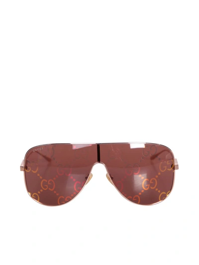 Gucci Face Covering Sunglasses In Pink