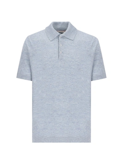 Brunello Cucinelli T-shirt And Polo In Celeste