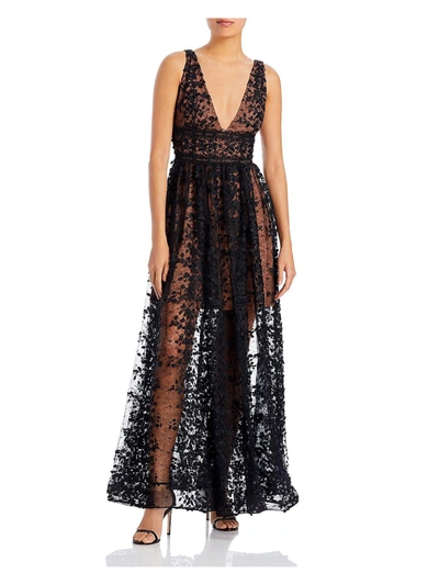 Bronx And Banco Megan Womens Lace Long Evening Dress In Black