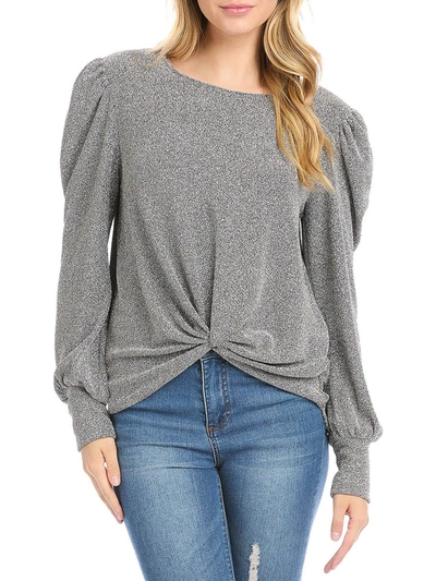 Karen Kane Womens Knot-front Pullover Top In Silver