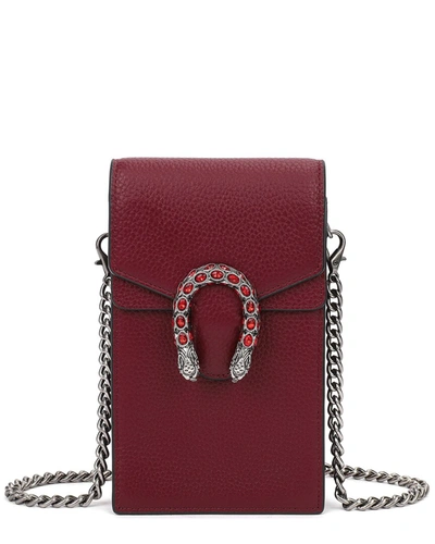 Tiffany & Fred Paris Leather Phone Bag In Red