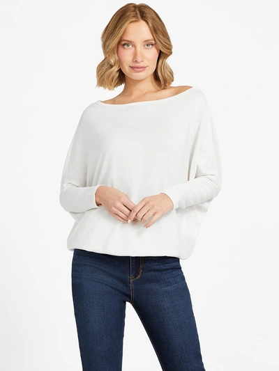 Guess Factory Ceci Dolman Off-the-shoulder Top In White