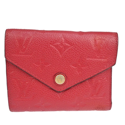 Pre-owned Louis Vuitton Victorine Leather Wallet () In Red