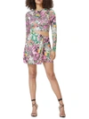 AFRM WOMENS FLORAL PRINT CUTOUT COCKTAIL AND PARTY DRESS