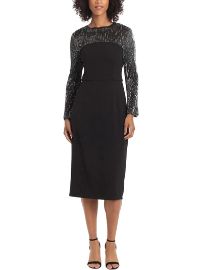 Maggy London Womens Sequin Cut-out Cocktail And Party Dress In Black