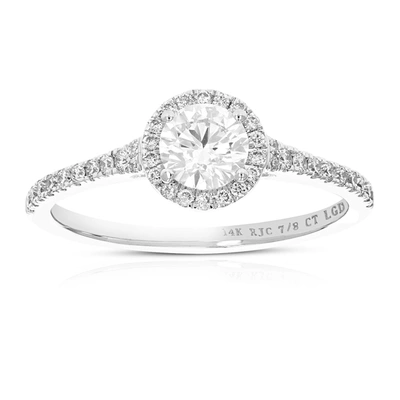 Vir Jewels 7/8 Cttw Wedding Engagement Ring For Women, Round Lab Grown Diamond Ring In 14k White Gold, Prong Se