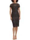MAGGY LONDON WOMENS LACE METALLIC COCKTAIL AND PARTY DRESS