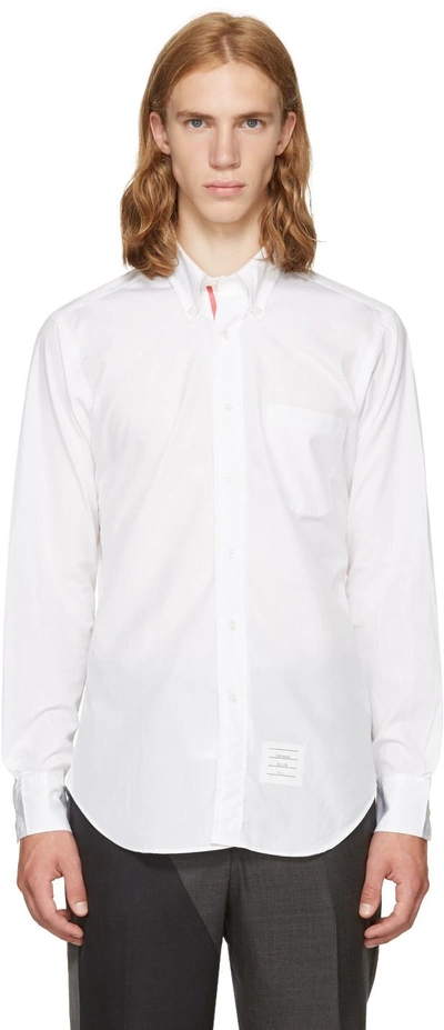 Thom Browne White Classic Point Collar Button-down Shirt In White