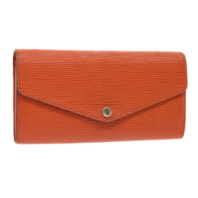 Pre-owned Louis Vuitton Sarah Leather Wallet () In Orange