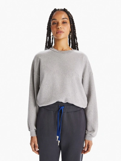 Mother The Loosen Up Crop Step By Step Heather Shirt In Grey