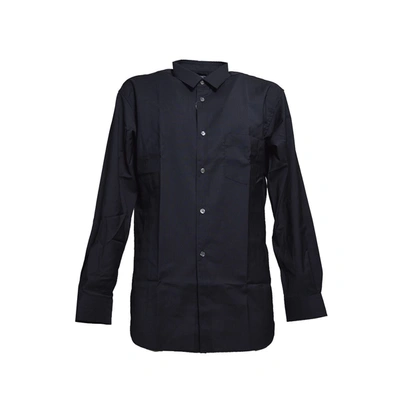 Comme Des Garçons Navy Blue Stretch Cotton Shirt Comme Des Garcons Shirt