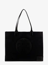 Tory Burch Black Tote With Circular Logo And Functional Design In Black