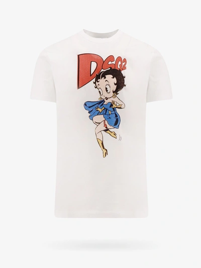Dsquared2 X Betty Boop Cotton T-shirt In White