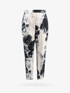 Alexander Mcqueen Women Viscose Trouser With Floral Print In White