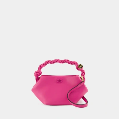 Ganni Mini Leather Bou Top-handle Bag In Pink
