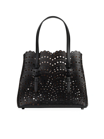 Alaïa Mina 25 Bag In Luxurious Wave Calf Leather In Black