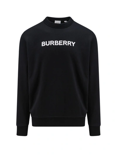 Burberry Logo Crewneck Sweatshirt In Black  