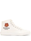 Kenzo Embroidered-logo Hi-top Sneakers In White