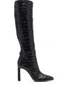 Sergio Rossi High Heel Buckled Boots In Black