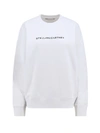 Stella Mccartney Brushed Cotton Crew Neck Sweatshirt With Printed Logo In White